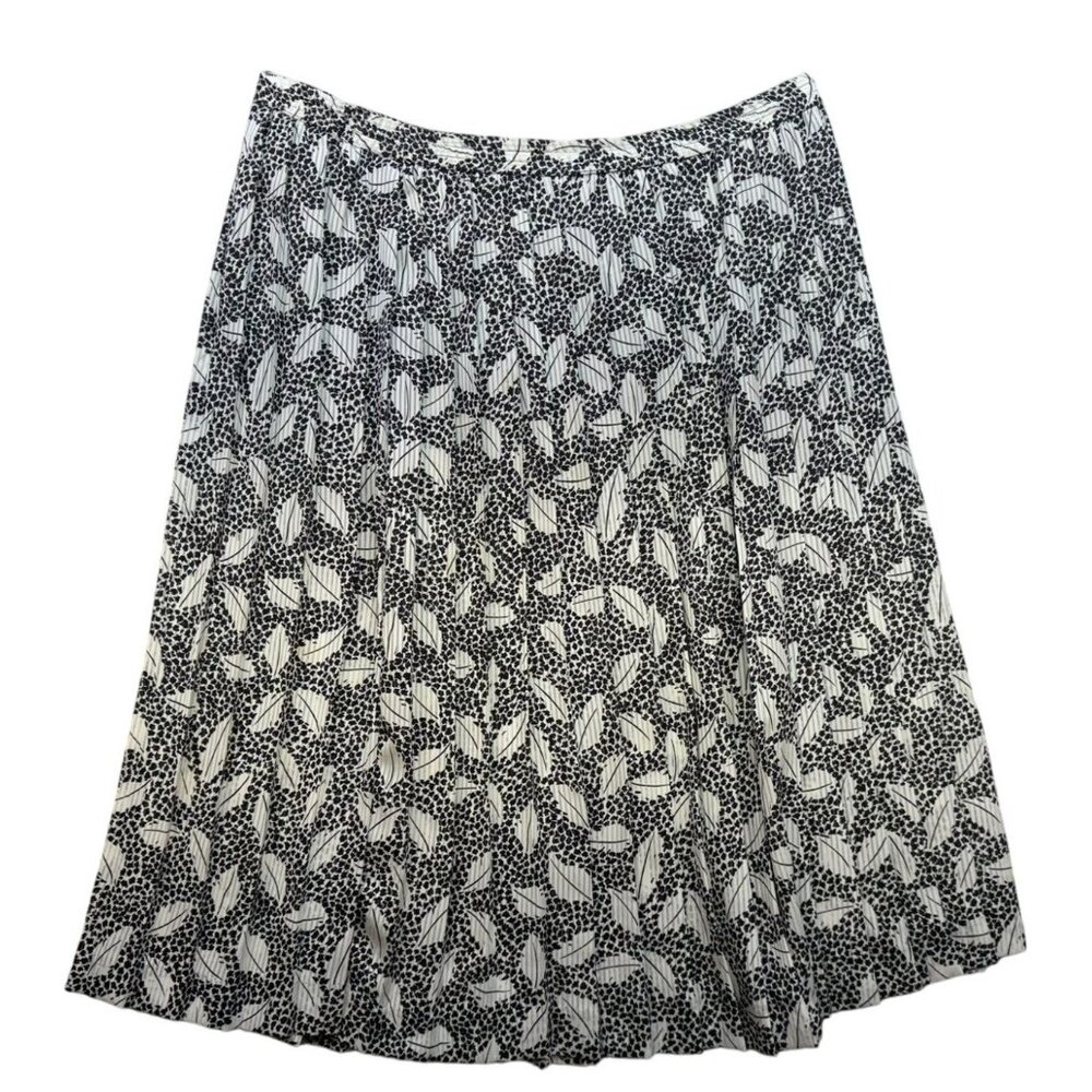 Alfred Dunner Womensl Pleated Skirt Size 18 Black & White Floral